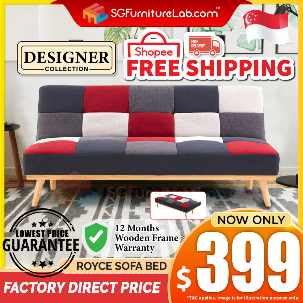 【READY STOCK, DELIVER FROM JB】𝐒𝐆𝐅𝐔𝐑𝐍𝐈𝐓𝐔𝐑𝐄𝐋𝐀𝐁™ROYCE 3 Seater Sofa Bed