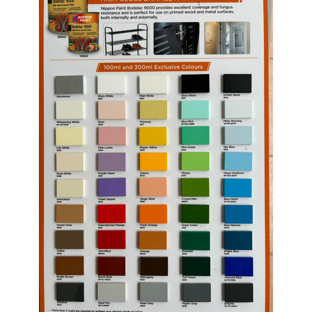Nippon paint bodelac 9000 (Metal or wood )100ML/300ML/1L(painting non