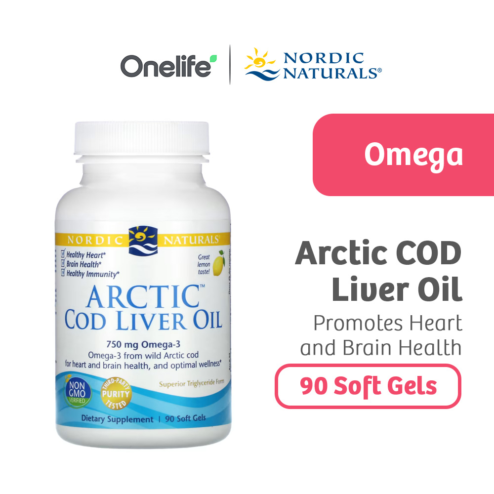 Nordic Naturals Arctic Cod Liver Oil 750mg Omega 3 90 Softgels - For ...