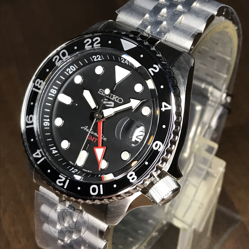 [Watchwagon] Seiko 5 Sports GMT SSK001K1 Black Dial Automatic Gents Watch 100m WR Jubilee