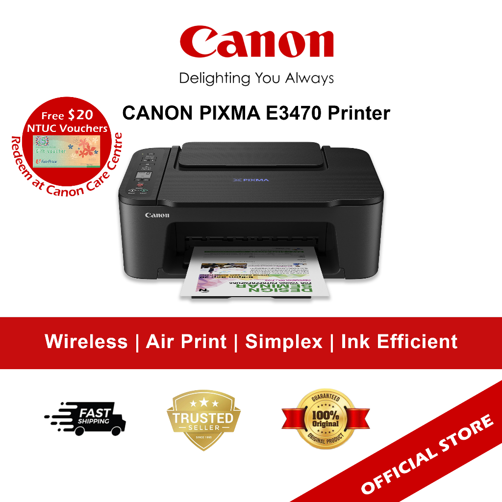 Canon Pixma E3470 Inkjet Printer Shopee Singapore 6817