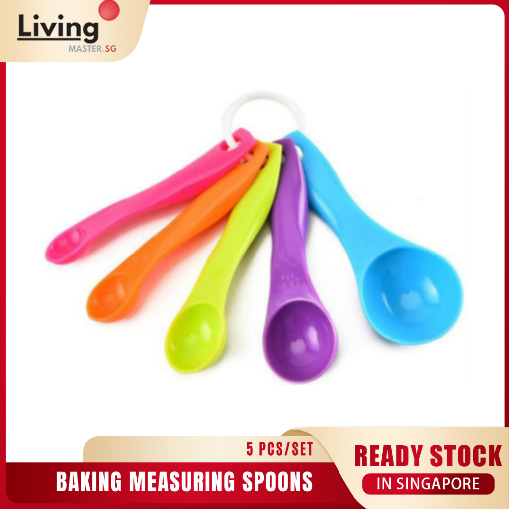 5Pcs/set Lovely Colorful Plastic Measuring Cups Measure Spoon