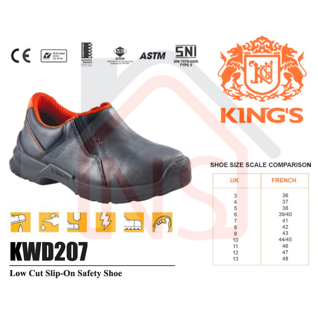 KING S Low Cut Slip on Safety Shoe KWD207