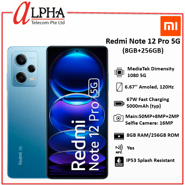 SMARTPHONE XIAOMI REDMI NOTE 12 PRO+ 6.67FHD 5G NFC 8GB/256GB BLUE