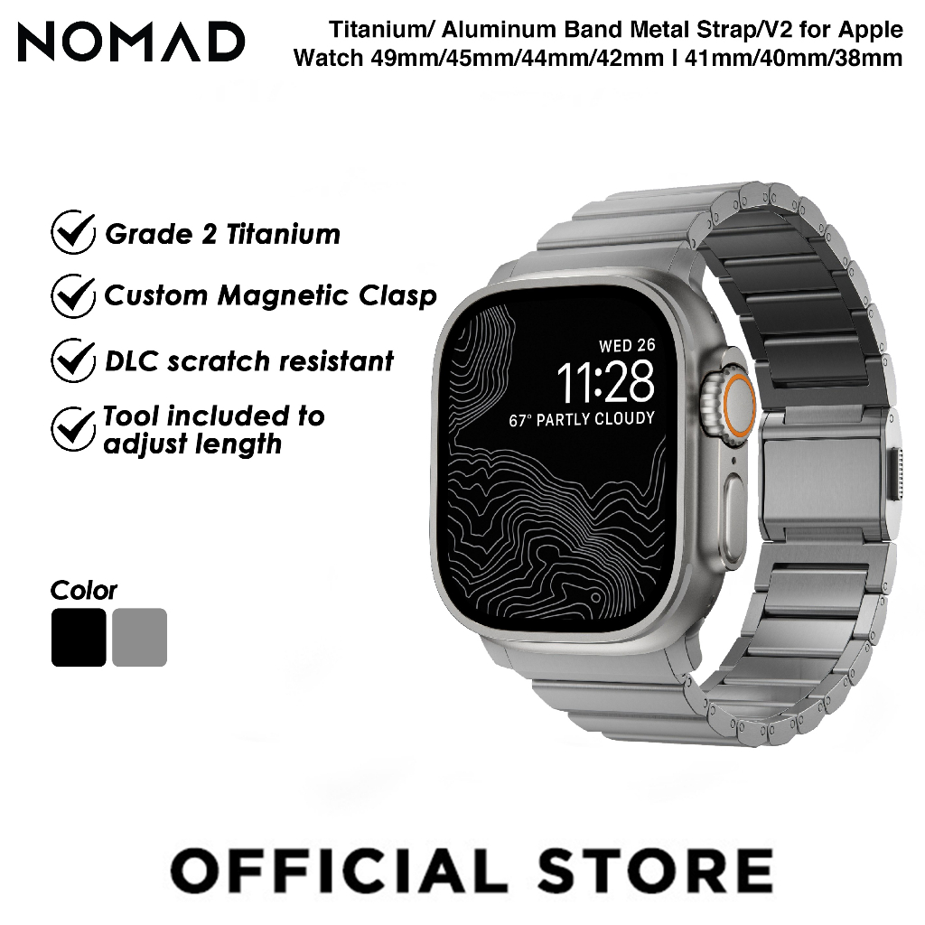 LDFAS Titanium Bands for Apple Watch Ultra 2 49mm 49MM/45MM/44MM/42MM / Silver Gray