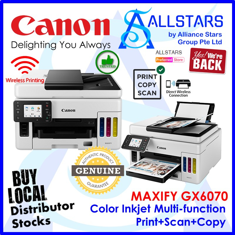 Canon MAXIFY GX6070 Easy Refillable Ink Tank, Wireless MultiFunction