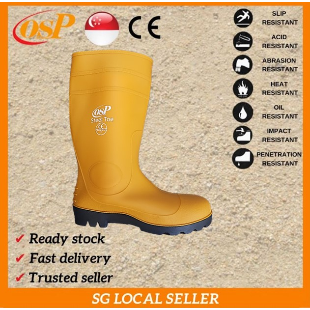 Yellow pvc boots sales