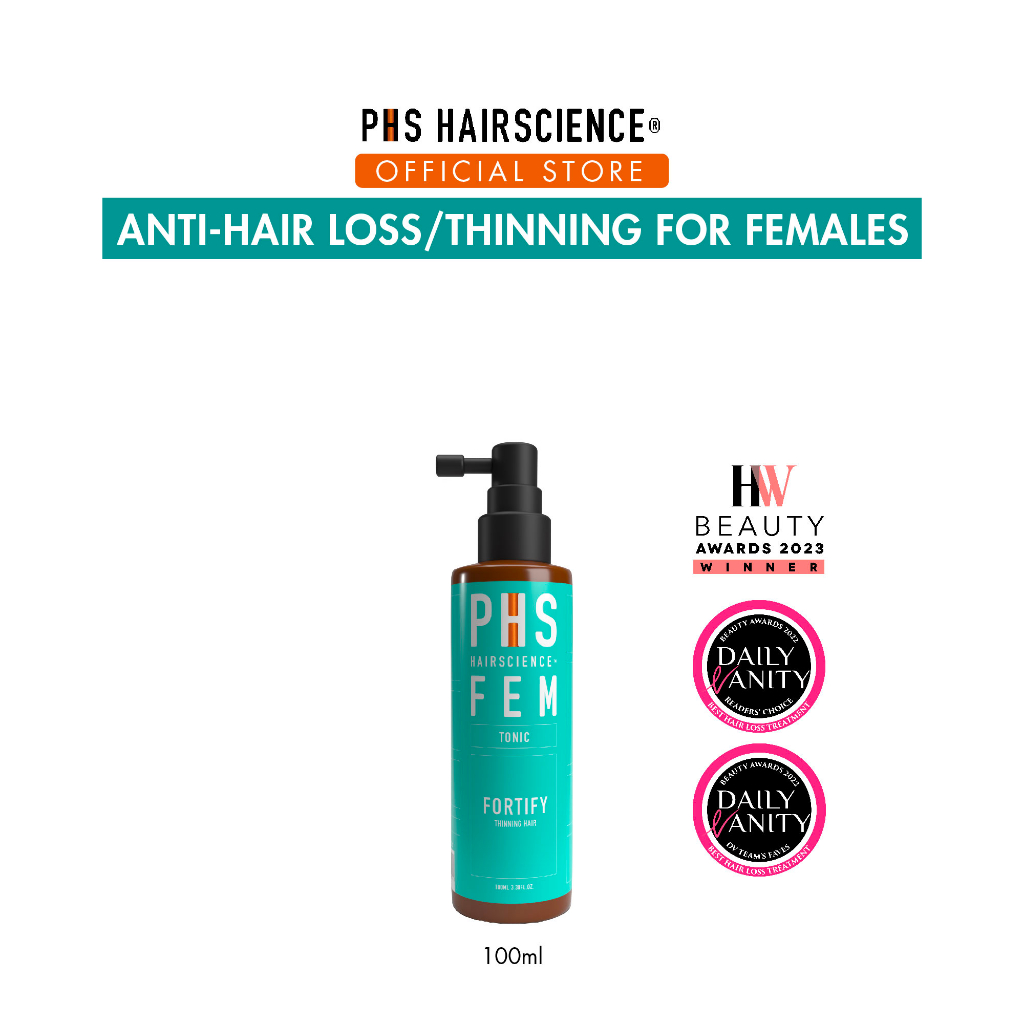 PHS HAIRSCIENCE FEM Fortify Hair Tonic 100ml [Female Antihair Loss] Shopee Singapore