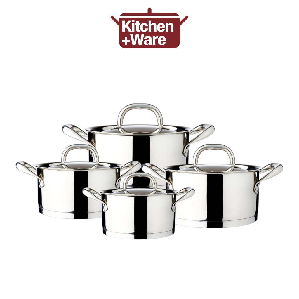 Dolphin Collection Stainless Steel Saucepot with Lid [18cm/ 20cm/ 22cm ...