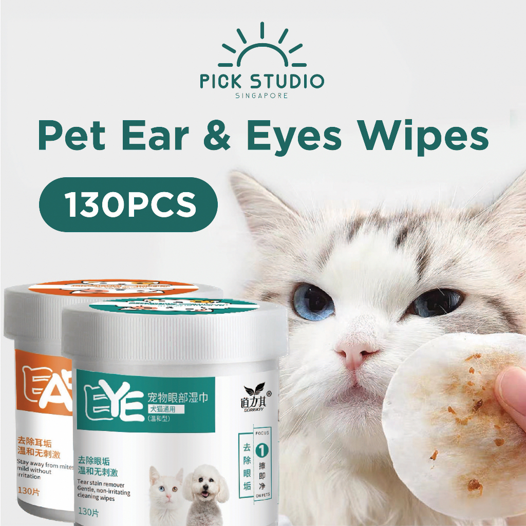 [SG Cheapest] Pet Ear & Eyes Wipes 130pcs / 200pcs - Tear Stain Remover ...