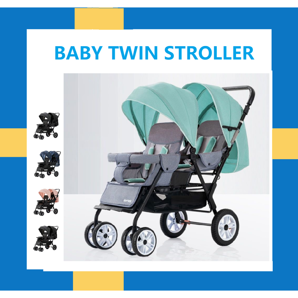 Lightweight Twin Baby Stroller Foldable Twin Baby Stroller | Shopee ...