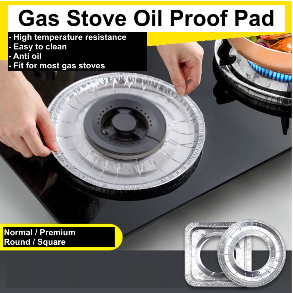 (Normal/Premium Quality)10pcs Stove Liners Pad Foil Gas Stove Cover