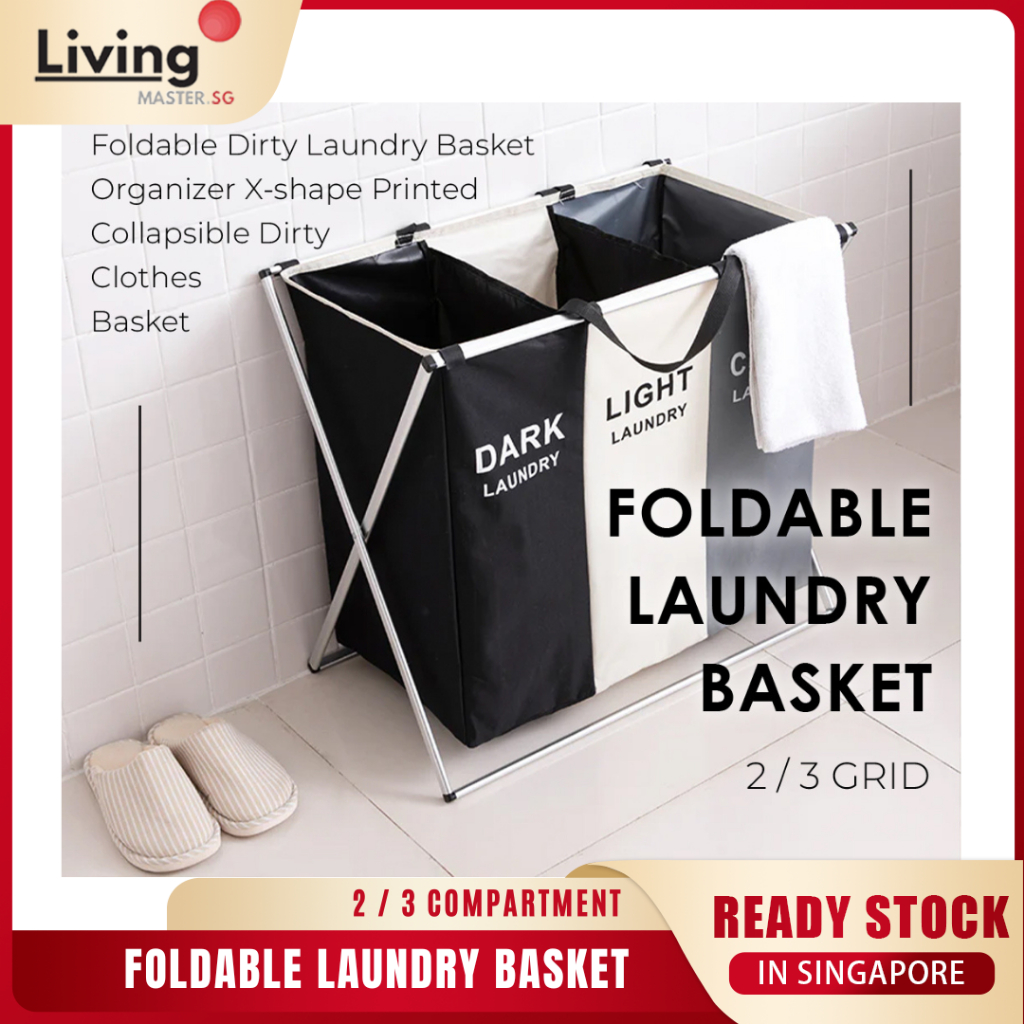 Laundry Basket 2 & 3 Grid compartments color separation laundry bag