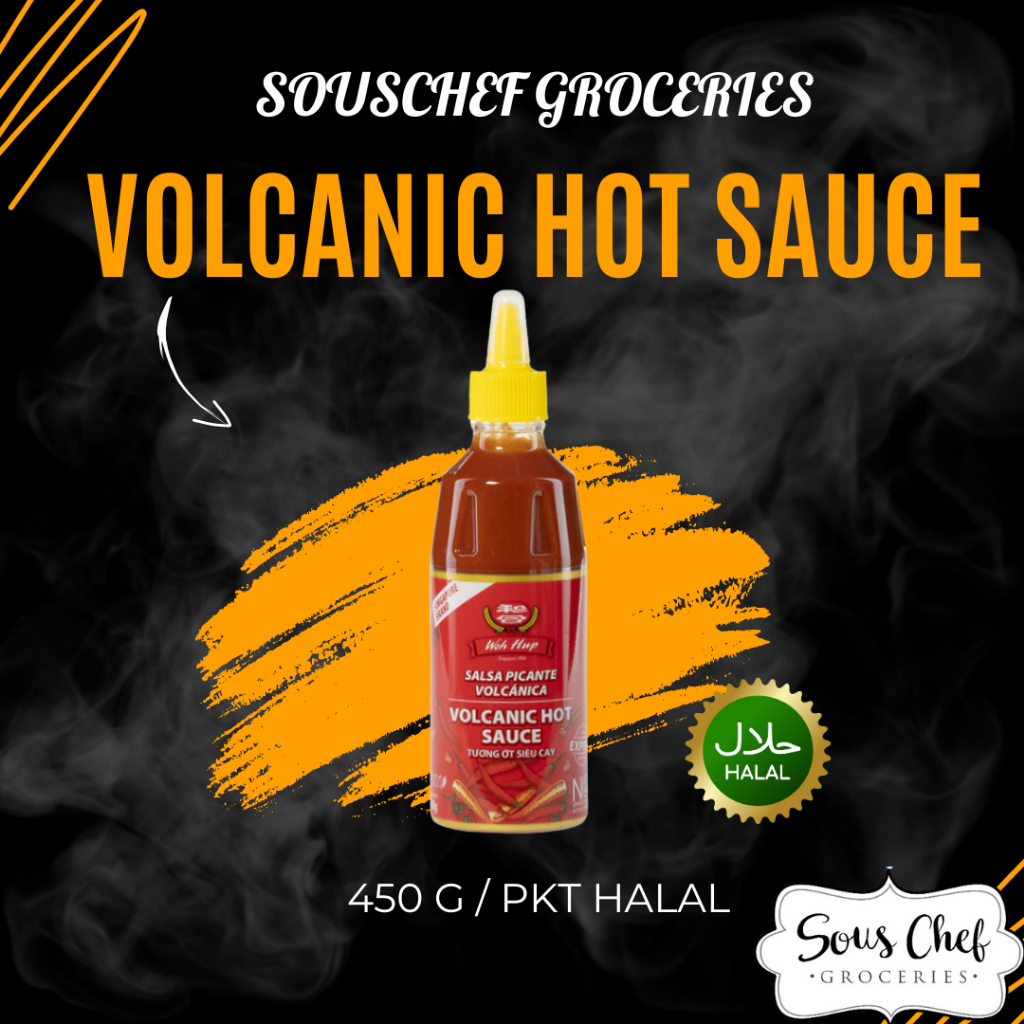 WOH HUP VOLCANIC HOT SAUCE 450G / BOT HALAL / CHILI SAUCE / DIPPING