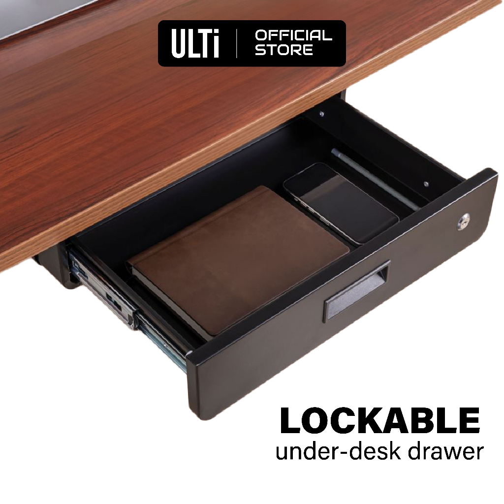 Desk with on sale lockable storage