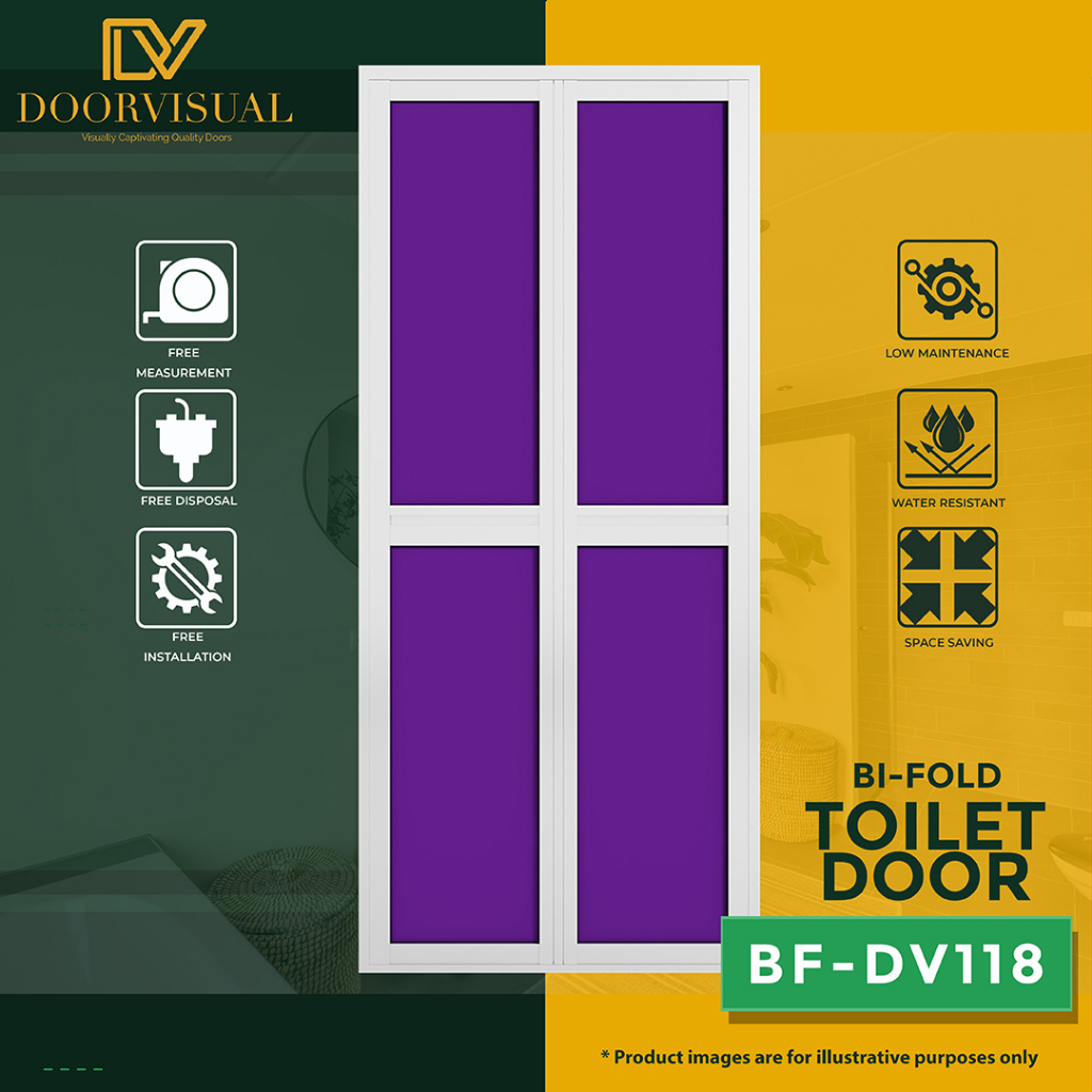 Aluminium Bifold Toilet Door Design BFDV118 BiFold Toilet Door