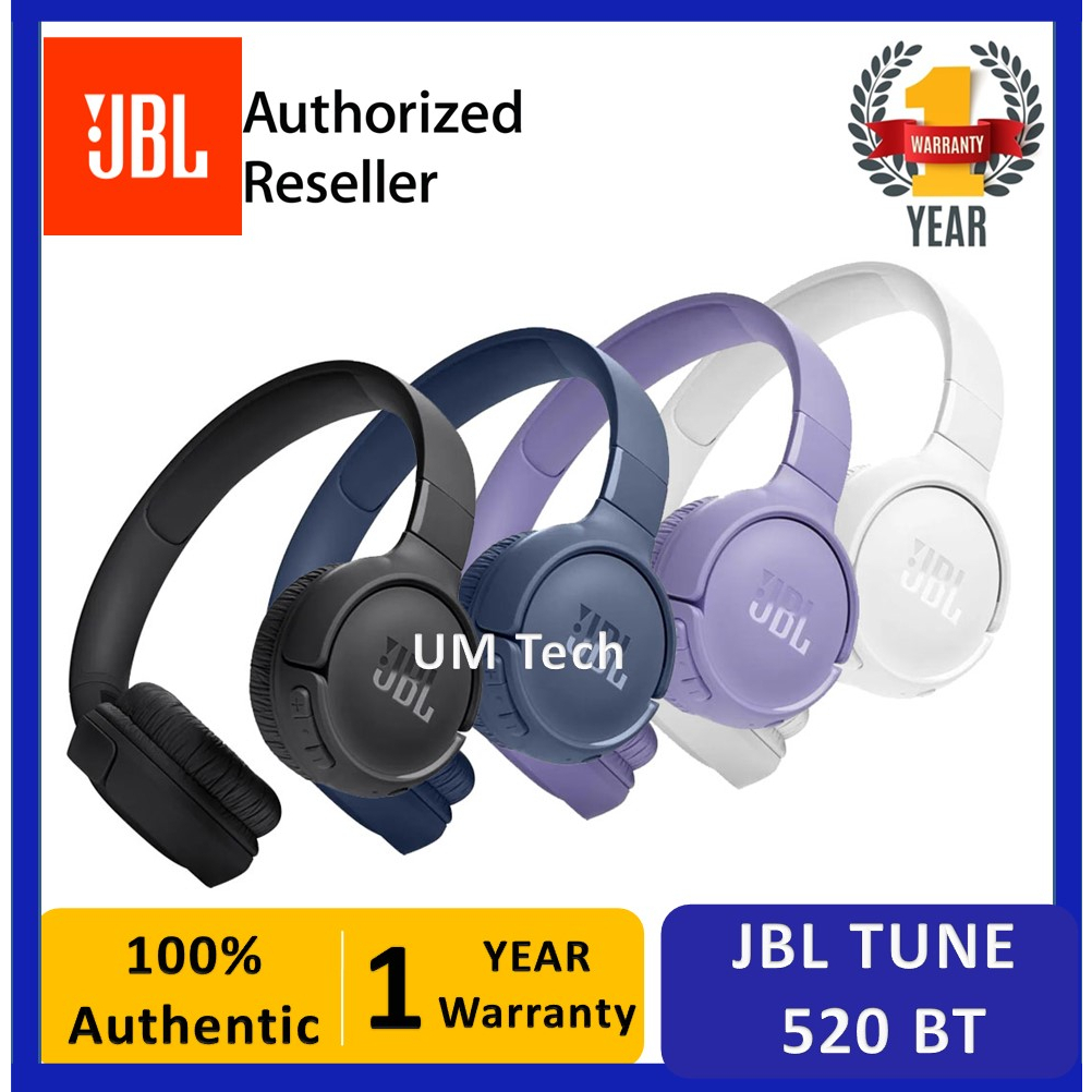 JBL Tune 520BT Wireless On Ear Headphones with Mic, Pure Bass