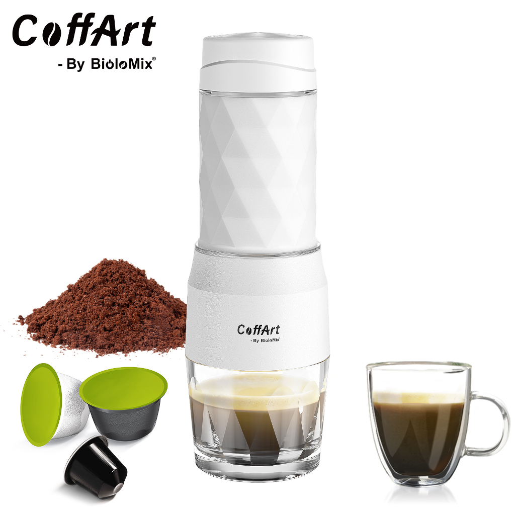 BioloMix 3 In 1 Portable Coffee Machine Manual Capsule Espresso Maker For Nespresso Capsules & Dolce Gusto& Coffee Powder for Travel and Picnic Hand Press