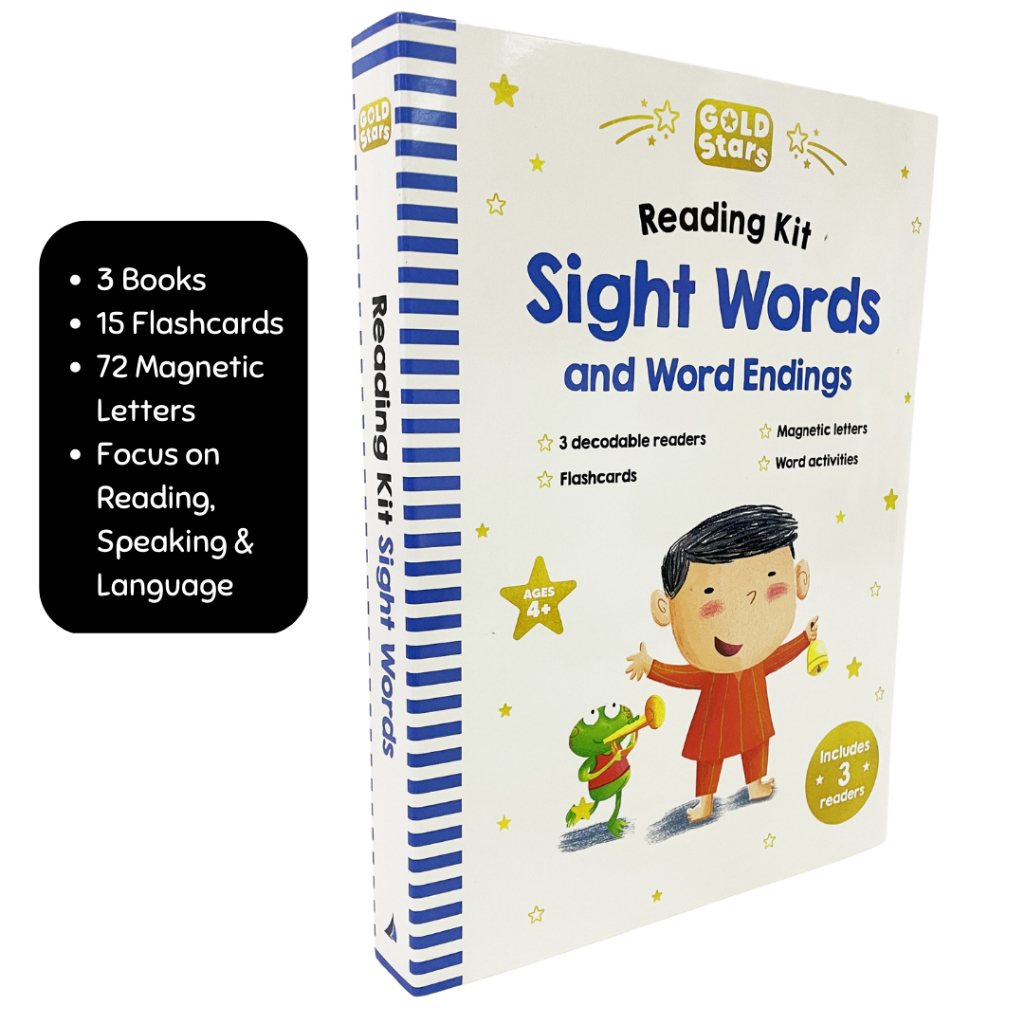 Gold Stars Reading Book & Kit with Sight Words Flashcards & Magnetic ...