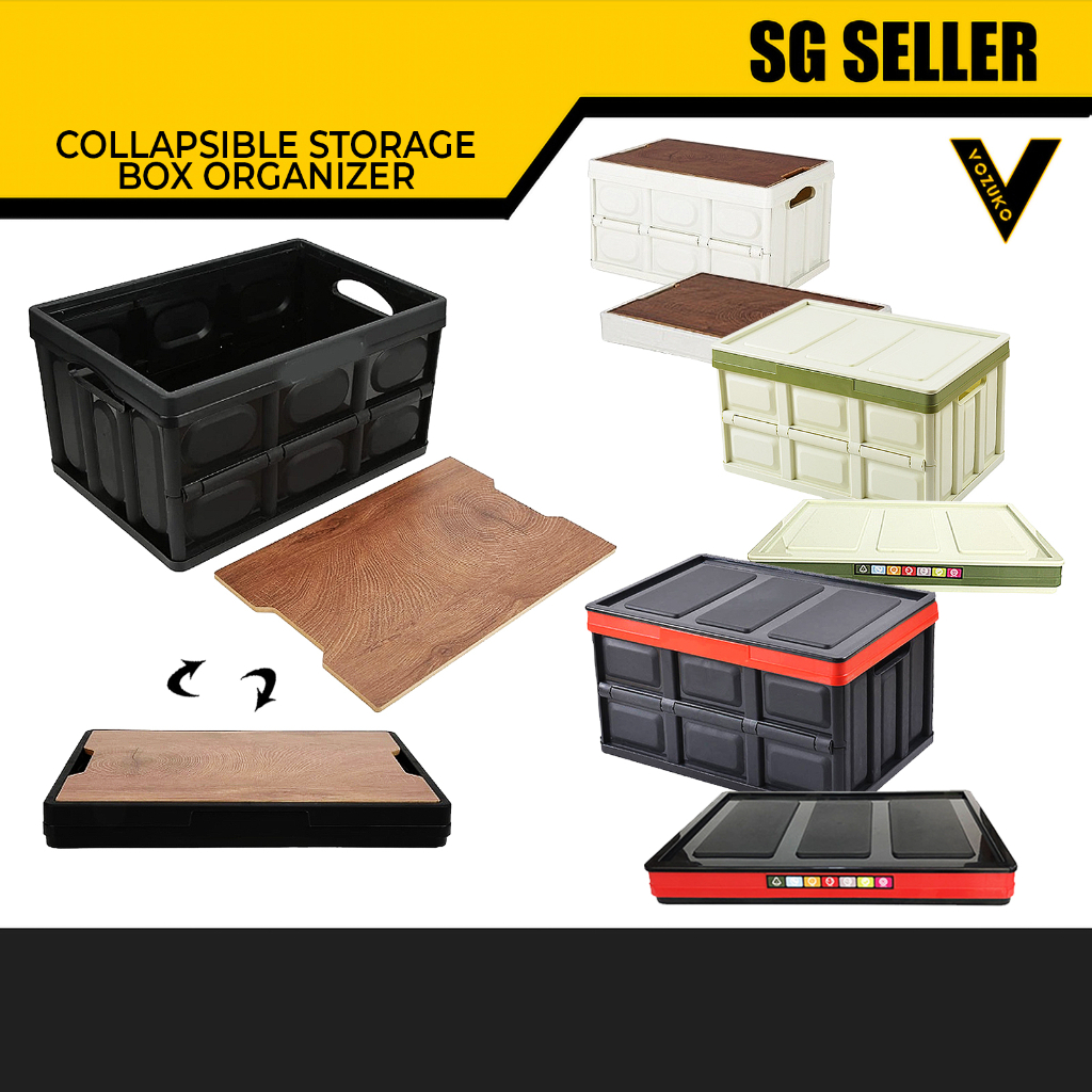 [SG SELLER] Collapsible Storage Box Crate with Lid Folding Storage Box