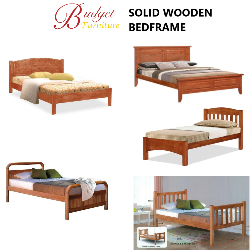 Budget Furniture Solid Wooden Bed frame Flat Plywood Base Single Colour