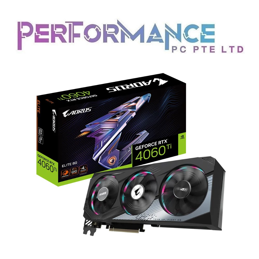 GIGABYTE AORUS ELITE RTX4060TI 8GB(3 + 1 YEARS WARRANTY CDL TRADING PTE