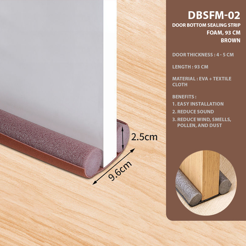 Door Bottom Gap Sealing Strip / Door Seal (Flexible, Customisable Length, Washable) Shopee