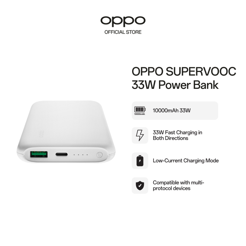 OPPO SUPERVOOC 33W Power Bank (White) | Shopee Singapore