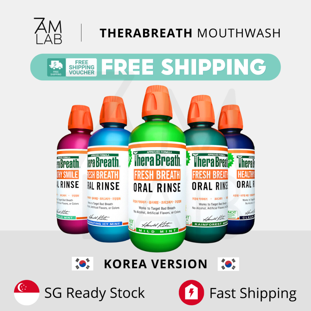 (SG Stock) TheraBreath Fresh Breath Oral Rinse Mouthwash Mild Mint