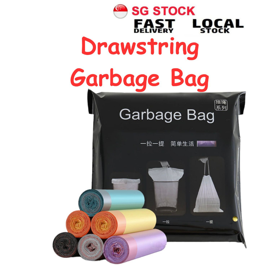 15pcs (1 roll) Drawstring Trash Bag for Rubbish / Garbage / Waste Bag