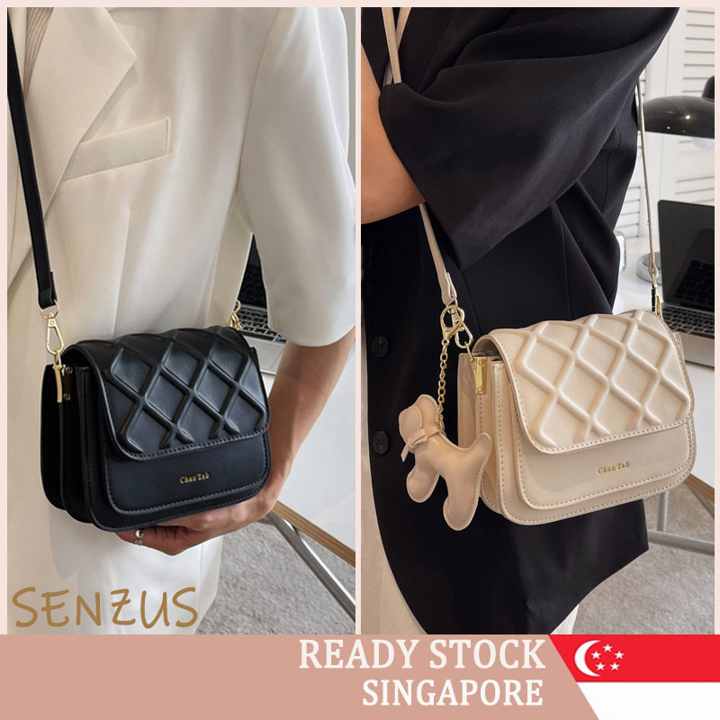 [SG SELLER] New Fashion Women Bags Solid Color Shoulder Crossbody Bag Small Square Bag
