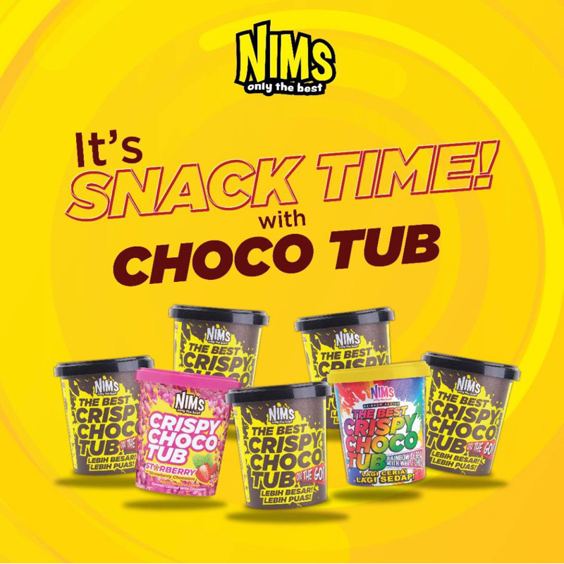 Nims Crispy Choco Tub 7 Flavours Delicious Chocolate Crunchy Indulgent  Snack Yummy Tasty