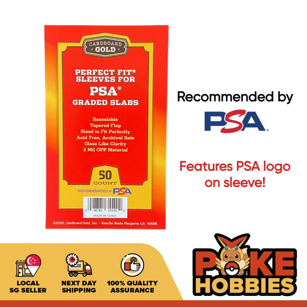 Cardboard Gold Perfect Fit Sleeves for PSA Graded Cards/Slabs WITH PSA LOGO Shopee Singapore