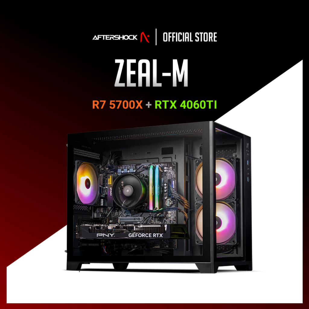 Zeal M V2 R5 5600X RTX 4060Ti 16GB RAM 1TB SSD 800W PSU