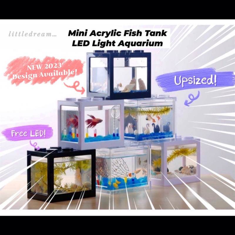 Resun] 18.9L/56.7L Ripples Premium Aquarium Glass Fish Tank (with