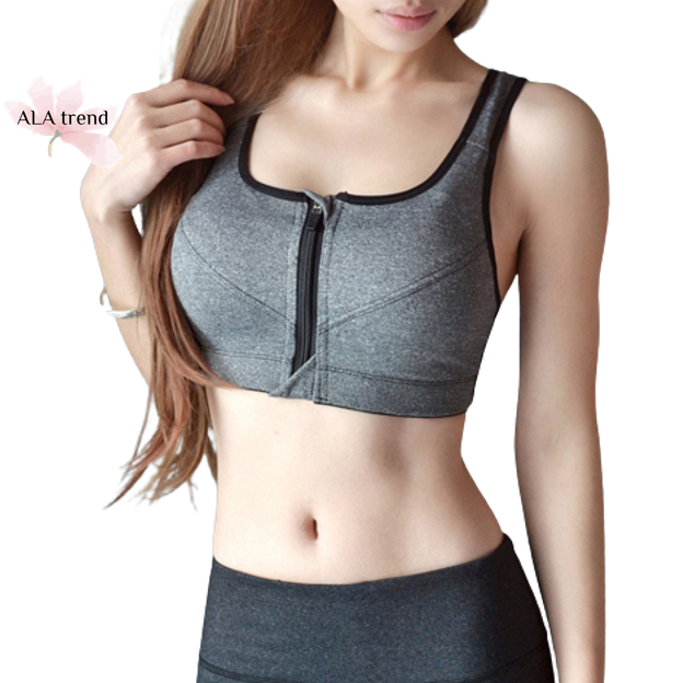 【SG stock】Plus size sports bra front zip sports bra/wireless bra/yoga bra/free gift