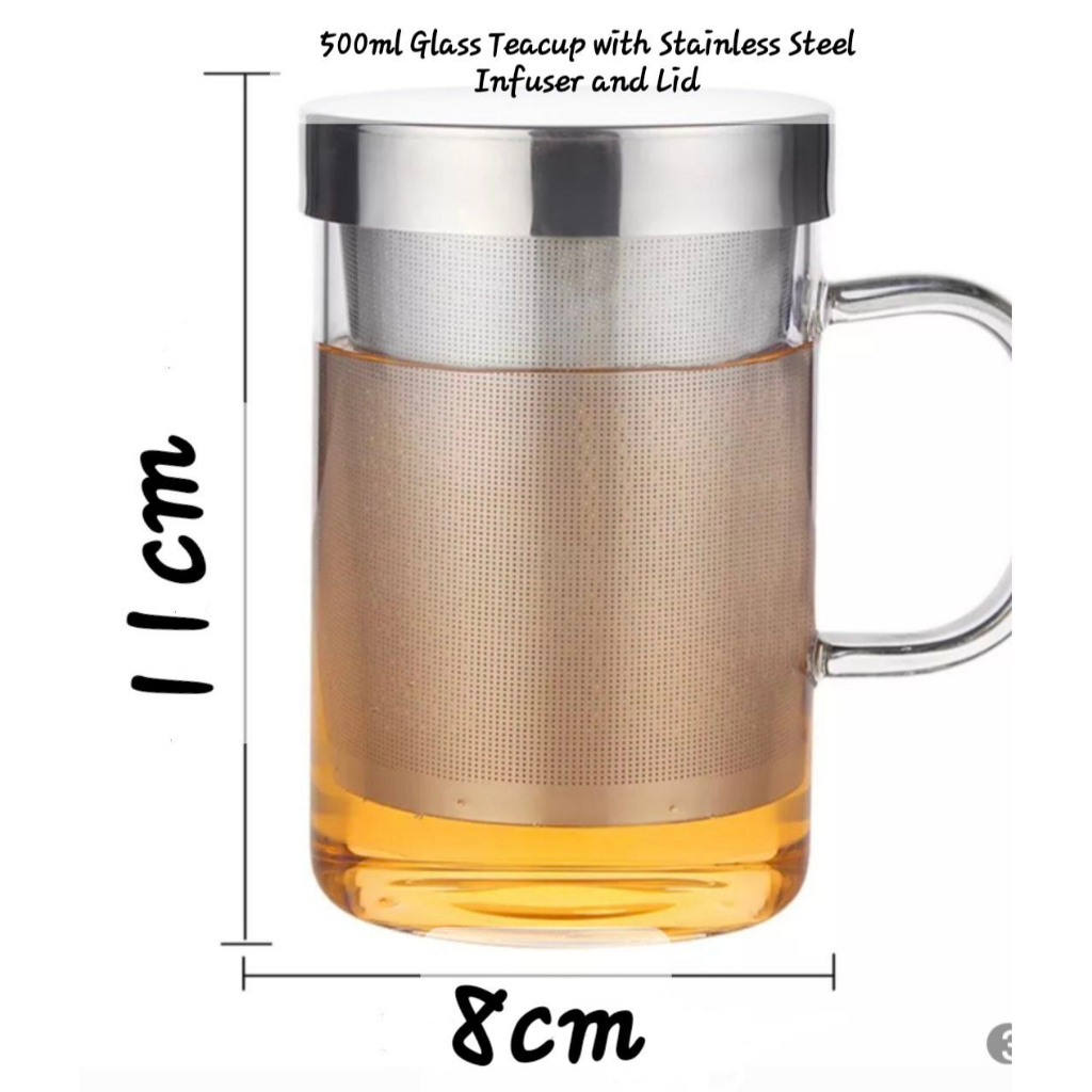 Tea Cups Heat Resistant 350ml 450ml 500ml Borosilicate Glass Tea Cup