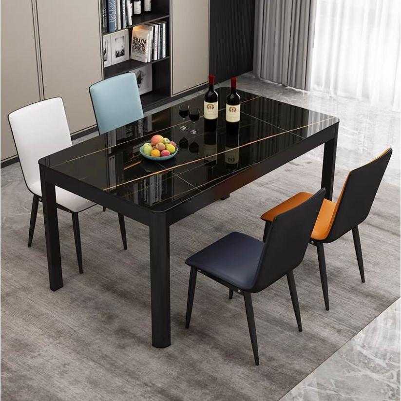 Dining Table Dining Chair Set Tempered Glass Table Chairs Shopee