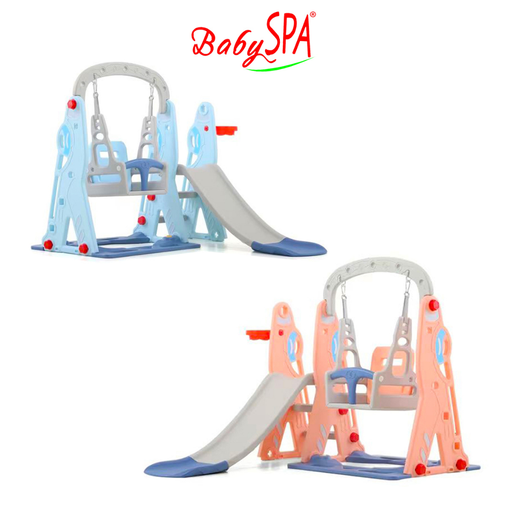 BabySPA Airplane Swing and Slide With Basketball Hoop 5 in 1 For Kids Toddler