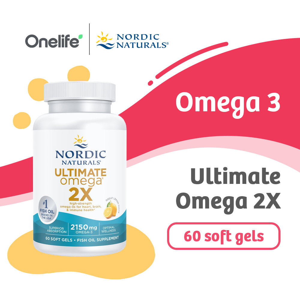 Nordic Naturals Ultimate Omega 2X 2150mg Omega 3 60 Softgels For
