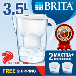 BRITA Marella XL Water Filter Jug and 3 Cartridge 3.5 Liter Water Purifier  Jug Blue & White Colour Option German Quality Design