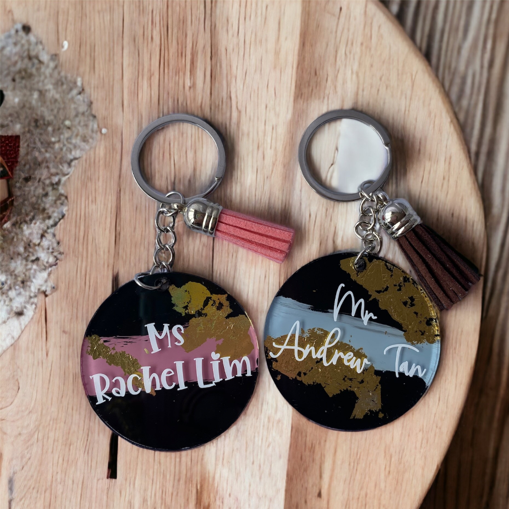 Personalized Keychain with Gold Detailing Perfect for Teacher s Day Mother s Day and Father s Day Gifts