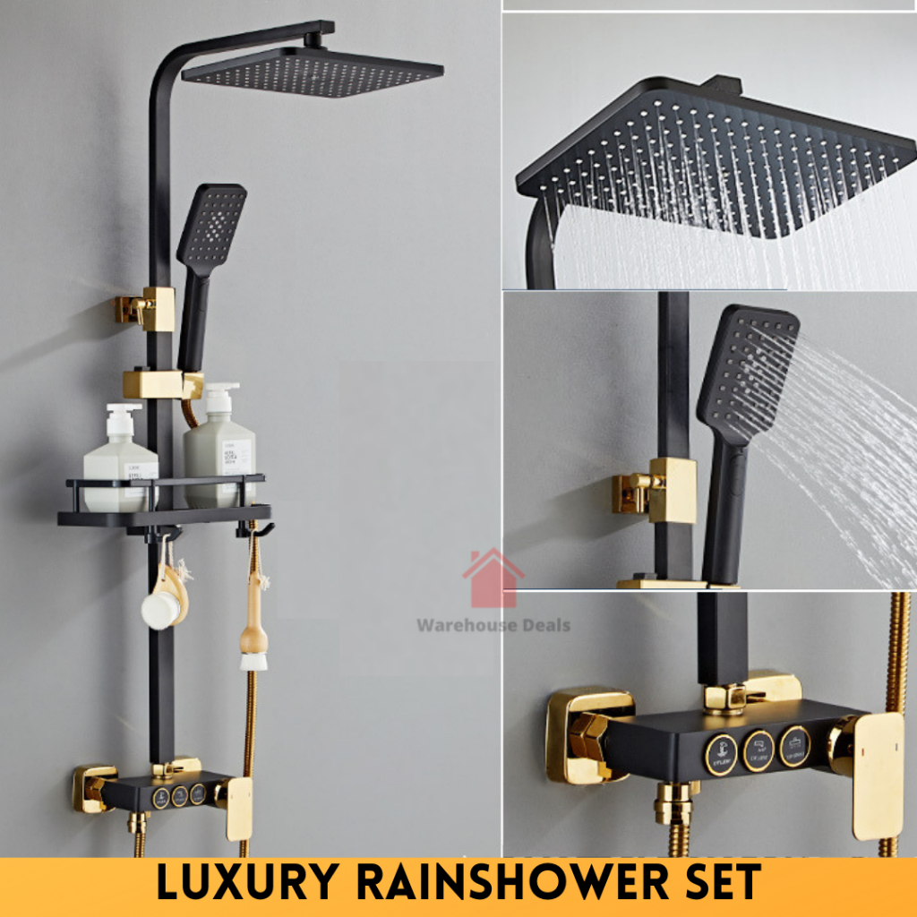 Brass Luxury Rainshower Set | 3 Way Rainshower Set With Push Button ...