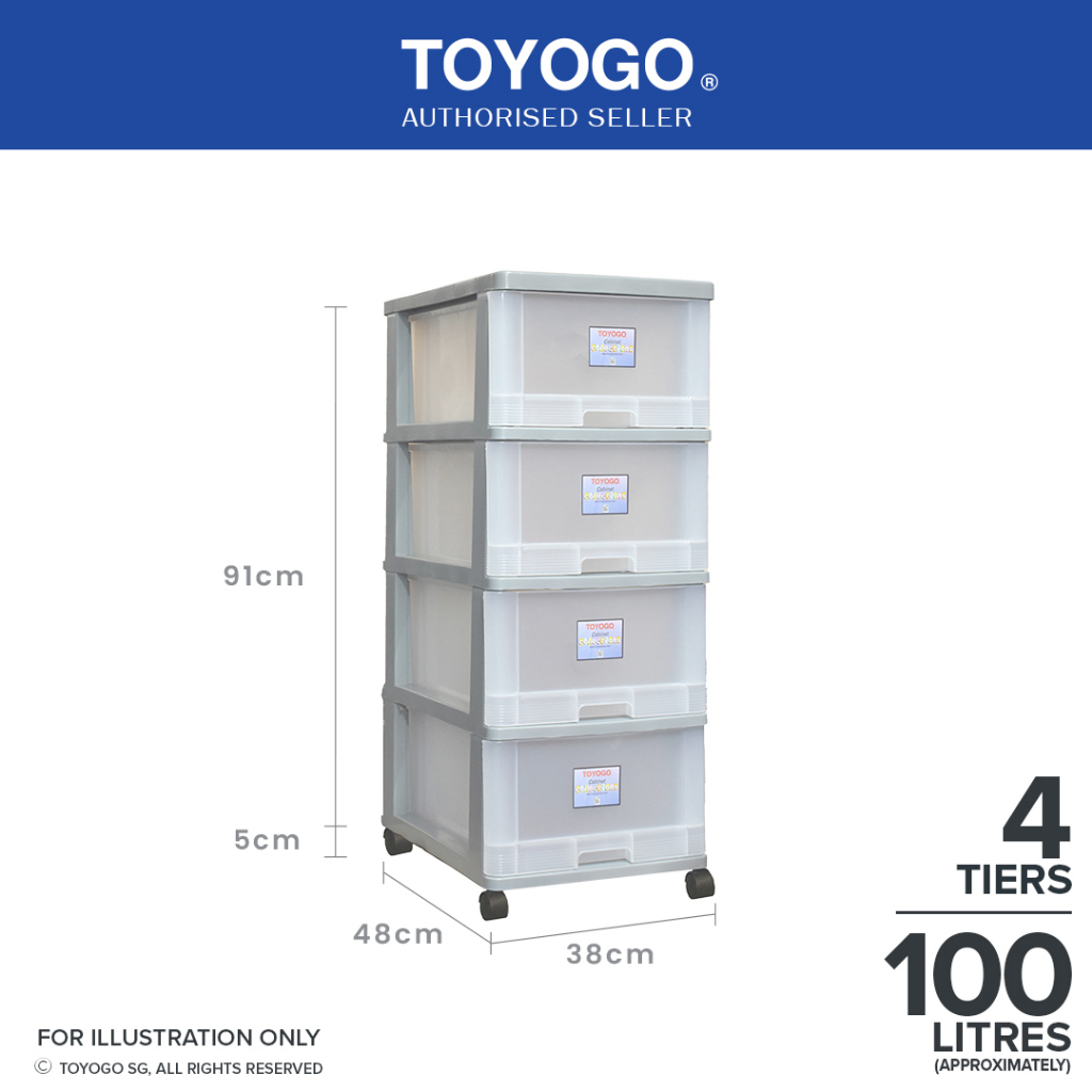 Toyogo 903-5 903-4 Plastic Storage Cabinet / Drawer With Wheels ...