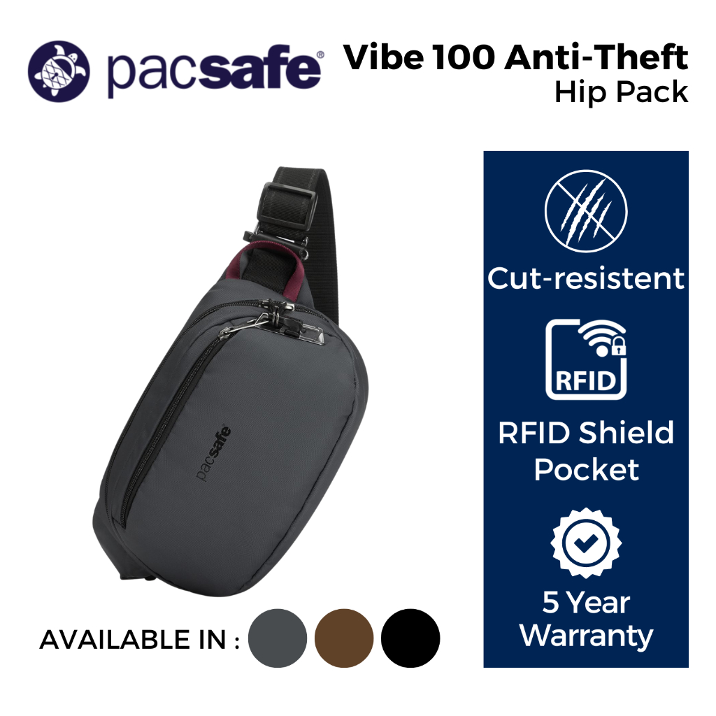 Pacsafe Vibe 100 AntiTheft Hip Pack Shopee Singapore