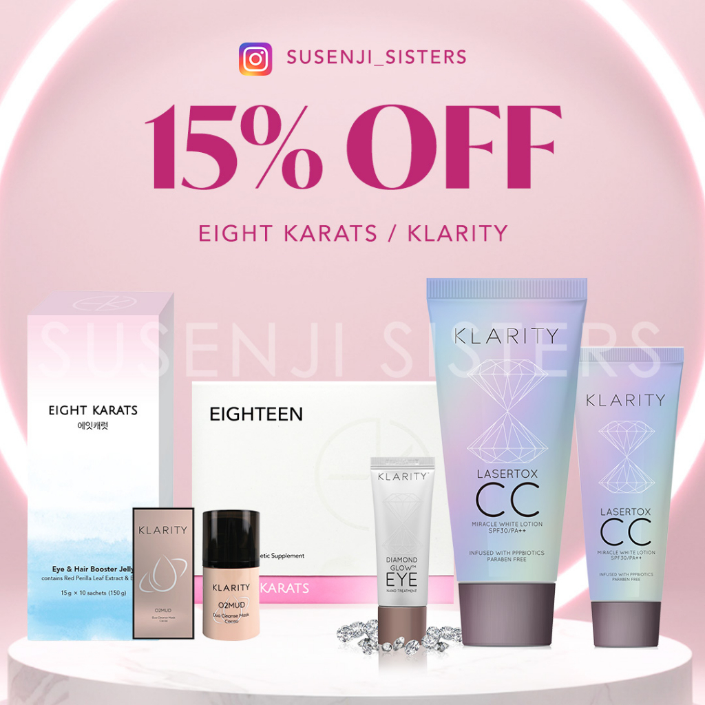 Free delivery & Promo - Eight Karats + Klarity - Eighteen Vitaskin / Eye Hair Jelly / CC Lotion / O2 Mud Mask