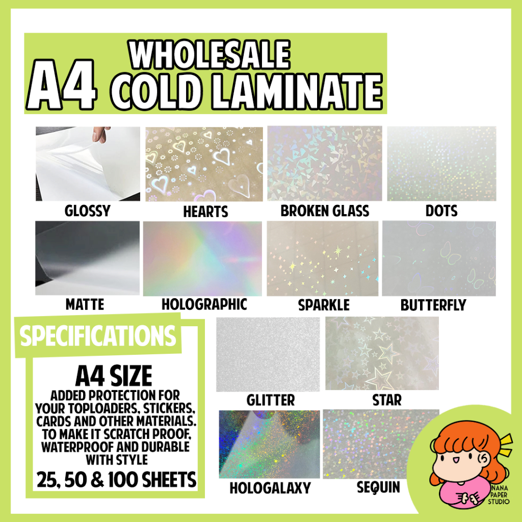 🇸🇬WHOLESALE Cold Laminate Photo Top Protective Sheets Glossy Matte
