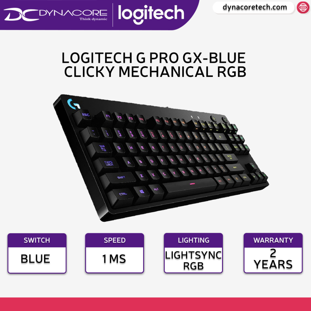 Logitech G Pro GX-Blue Clicky Mechanical Lightsync RGB Keyboard - 920 ...