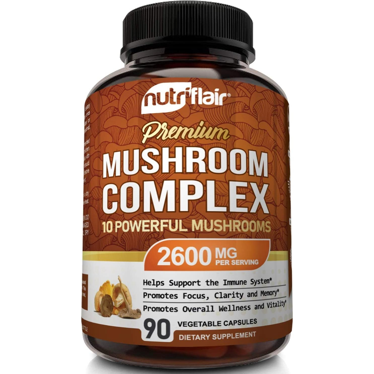 NutriFlair (Mushroom Supplement Vitamin C Glutathione DMannose