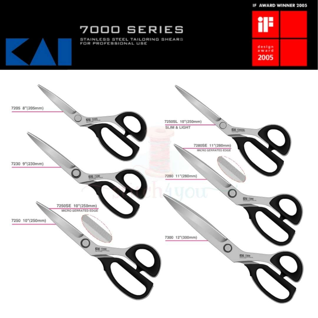 KAI Professional 6,8,9,10,11,12Inches Scissors Series( 7150,7205,7230
